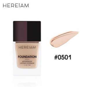 hereiam waterproof lasting coverage foundation (nougat)