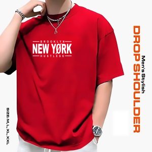 men's stylish drop shoulder red