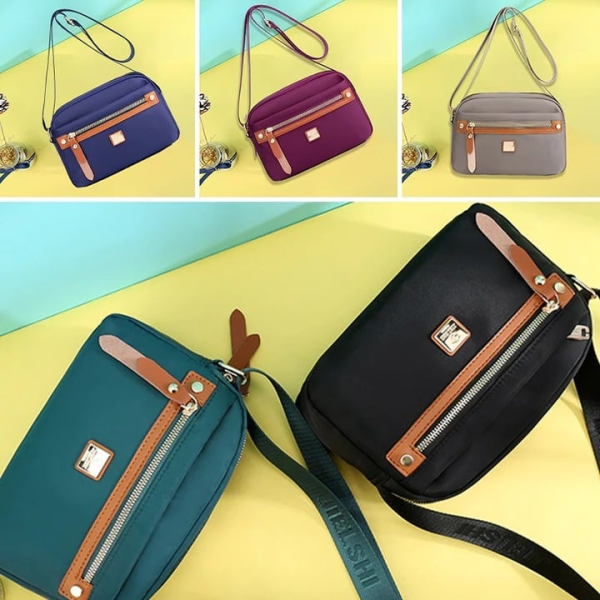 nylon fashion cross body bag lightweight portable shoulder bag (maroon)