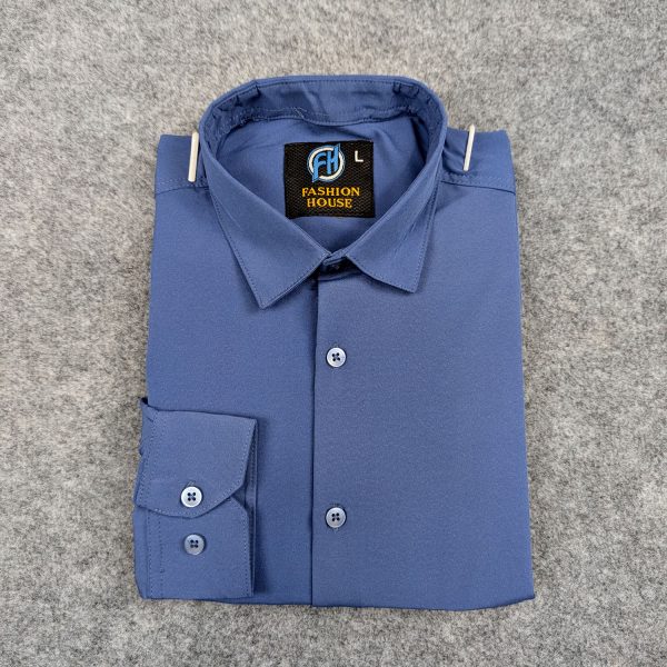 premium china micro stig shirt (formal / casual) (blue)