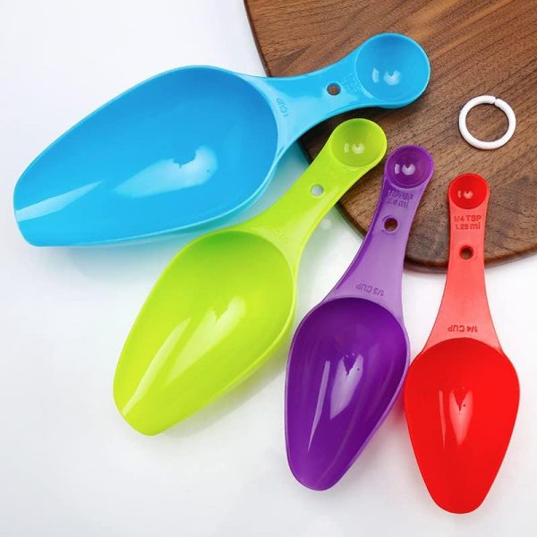 4 pcs plastic double side measuring spoon set
