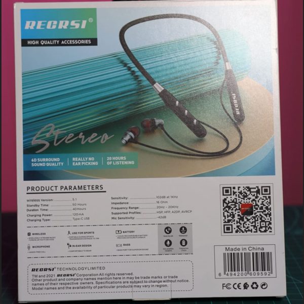 Regarsi NY032 Bluetooth Neckband Wireless Earphone - Image 4