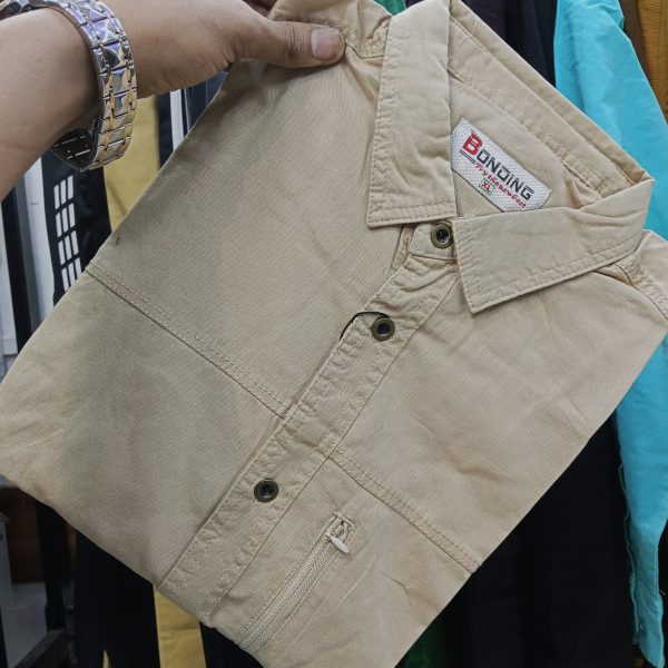 kaiser cotton stylish full sleeve shirt (khaki)