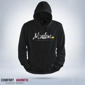 “muslim powerful” islamic hoodie (black)