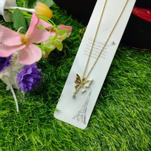 fantasy colorful acrylic butterfly pendant necklace for womens