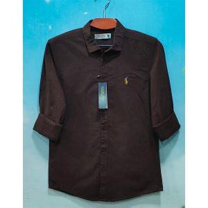 men's solid colour color shirt (coffee)