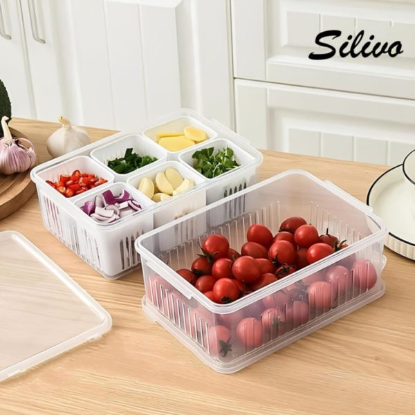 6 grid fridge storage box