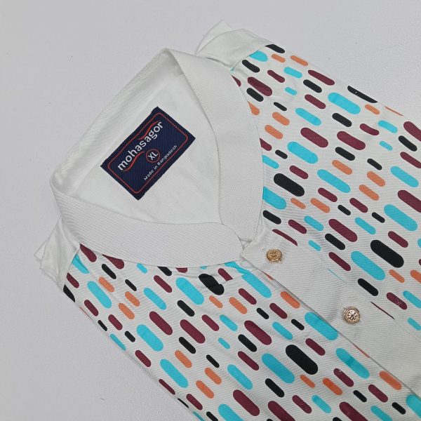 colors printed stylish semi logn panjabi