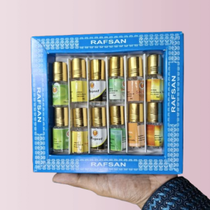 12 pieces halal attar/12 pcs attar combo pack/perfume ator /ayna ator (3ml each bottle) (magnet,kacha beli,shahi darbar,bokul ful,rojoni gandha,gule lala