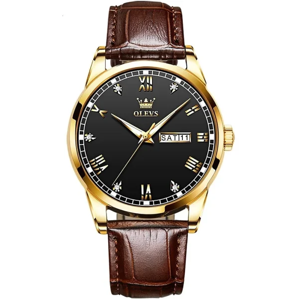 olevs 6896 luxury simple and modern watch (black)