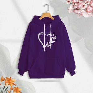 premium comfortable (love butterflies) ladies winter hoodie