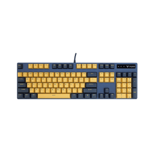rapoo v500 pro backlit mechanical gaming keyboard – yellow/blue