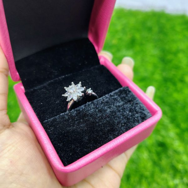 crystal bloom adjustable ring