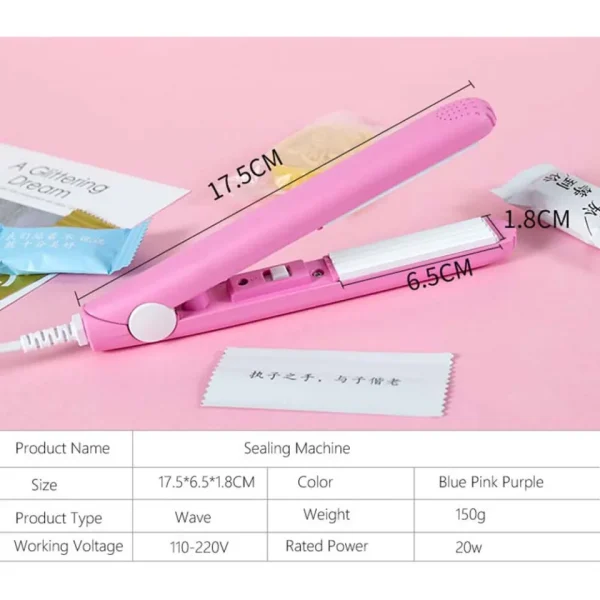 mini household food vacuum sealer portable bag clips handheld mini electric heat sealing machine seal packing plastic impulse sealer ( multi color)
