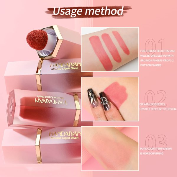 handaiyan mousse liquid blush 7 ml shade (coral)