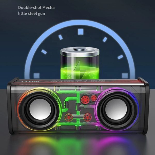 v8 transparent mechanical tws subwoofer wireless bluetooth speaker
