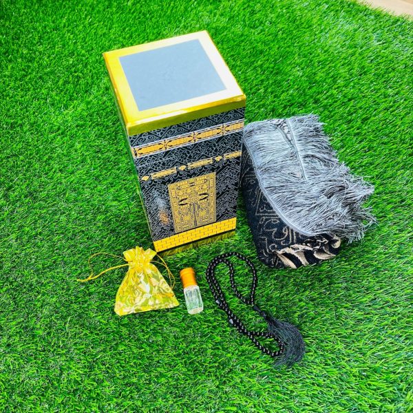 prayer mat, tasbeeh and attar combo pack with premium box