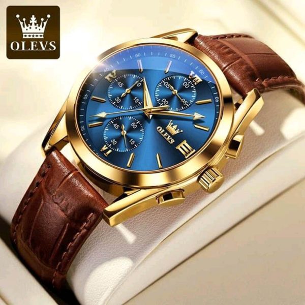 olevs 5610 new luxury fashion glass quartz analog men watch water resistant