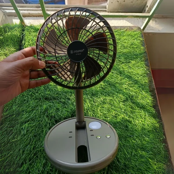 jy 2215 jysuper professional rechargeable fan with led light