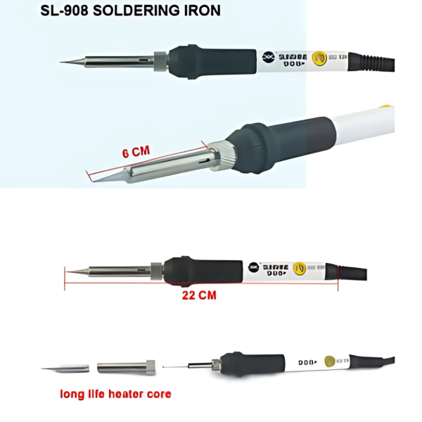 new v908 60w adjustable temperature electric soldering rework repair tool with 5pcs solder tips