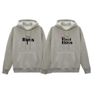 comfortable winter (the real boss) couple hoodie