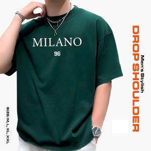 men's stylish drop shoulder milano green