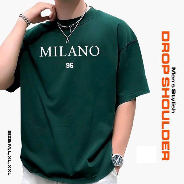 men's stylish drop shoulder milano green