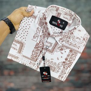 luxury popcorn half sleeve print shirt shy looks