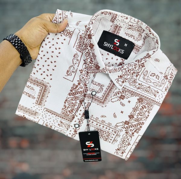 luxury popcorn half sleeve print shirt shy looks