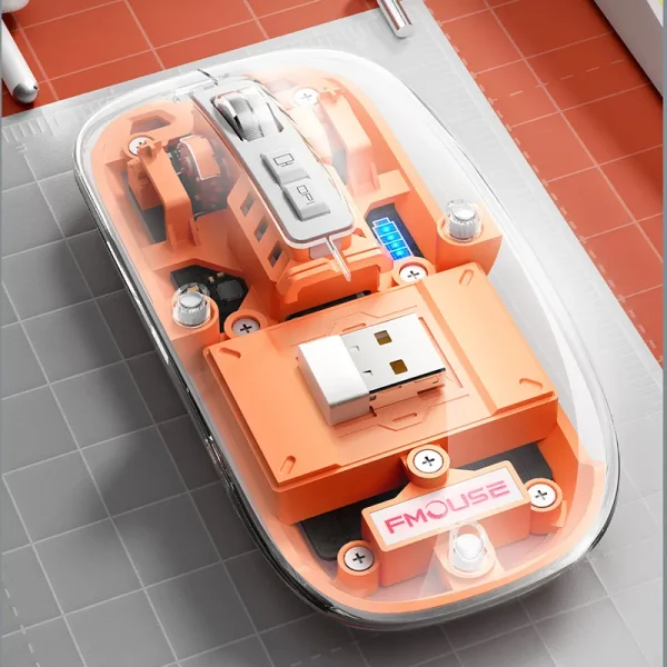 aptech 89m wireless transparent rechargeable mouse