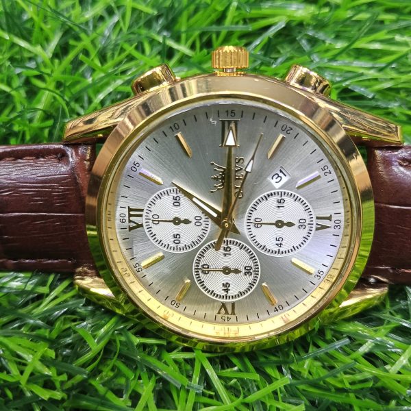 fashionable glass quartz analog men's watch
