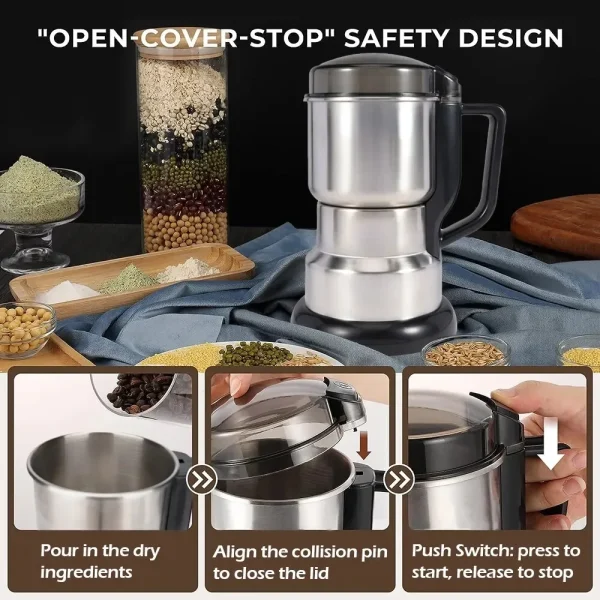 cute 2024 new 2024 for power coffee grinder kitchen cereal nuts beans spices grains grinder machine multifunctional coffee grinder