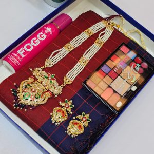 sharee + perfume + neckless set + make up box combo