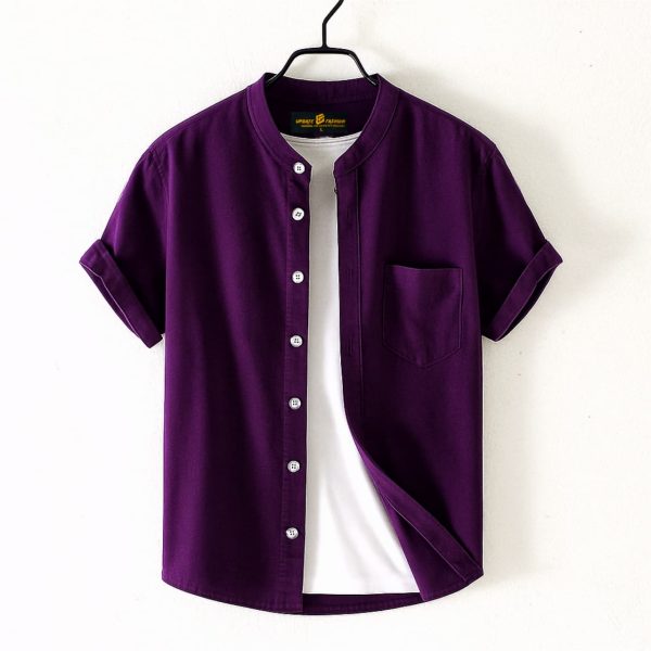 fashionable half sleeve shirt for men (purple)
