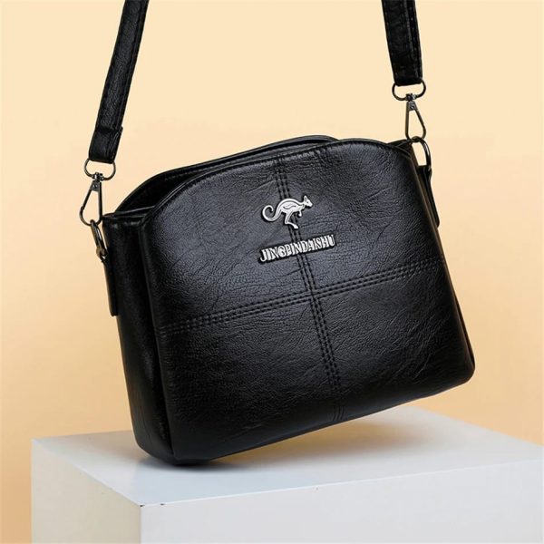 3 layers luxury messenger crossbody bags black
