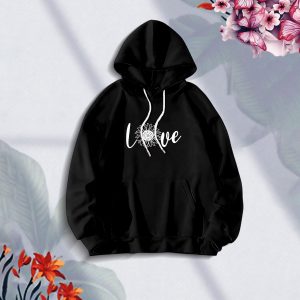 premium comfortable (black love black) ladies winter hoodie