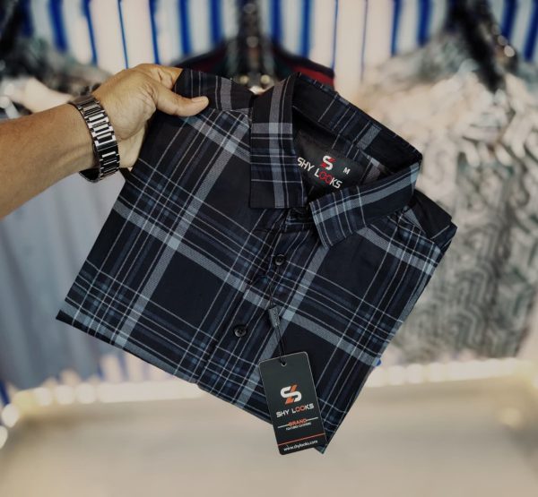 shy looks pure cotton full sleeve check shirt for men's