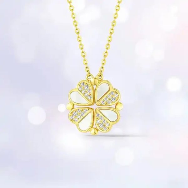 love heart magnetic pendant chain necklace