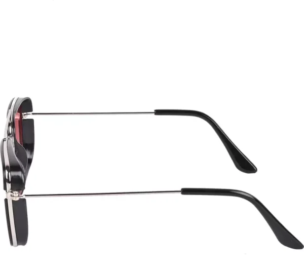 uv protection rectangular sunglasses (free size) (for men & women, red)
