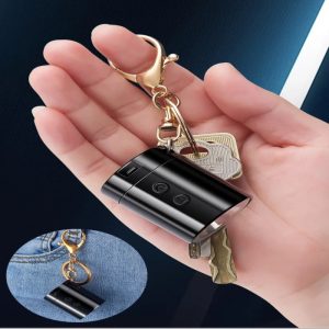 3 in 1 portable mini rechargeable flashlight with lighter key ring