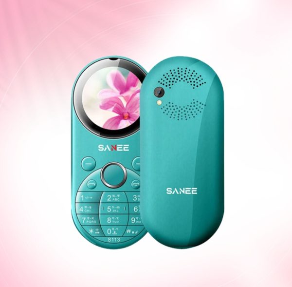 sanee s113 dual sim stylish button phone (blue)
