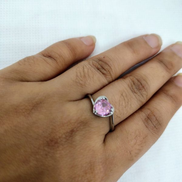 elegant pink tear drop ring
