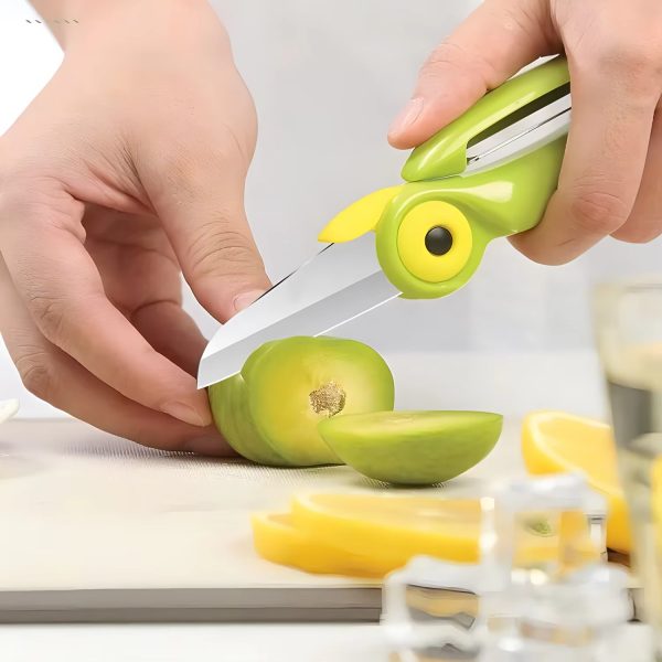 btflkns ceramic paring knife, bird shaped folding peeler, ergonomic handle professional knife, super sharp blade folding knife with protective sheath(green )