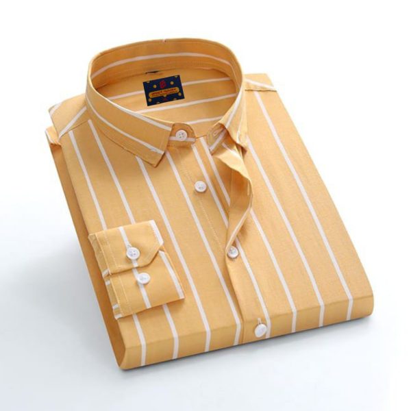 men's long sleeve stripe / print shirt