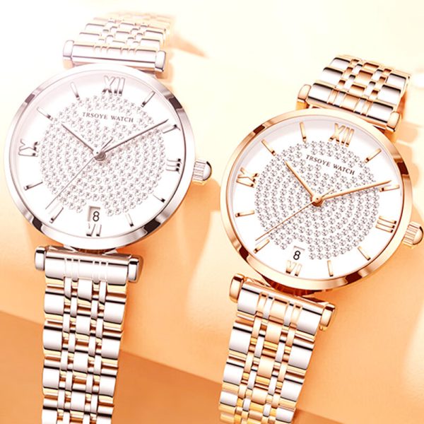 trsoye women's two tone chain watch