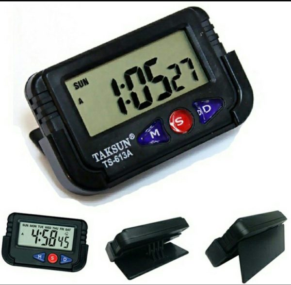taksun ts 613a 2 car dashboard alarm clock and stopwatch with flexible stand
