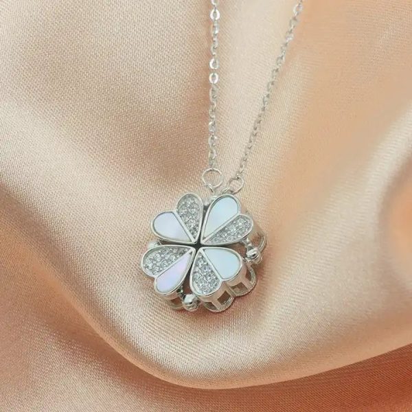 love heart magnetic pendant chain necklace