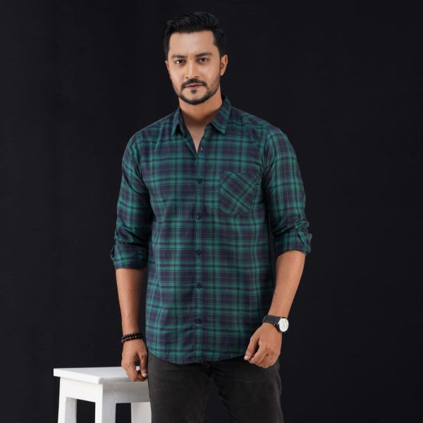 cotton full sleeve check shirt for men's