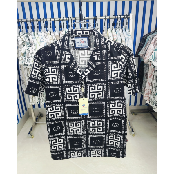 pure cotton half sleeve print shirt for men's