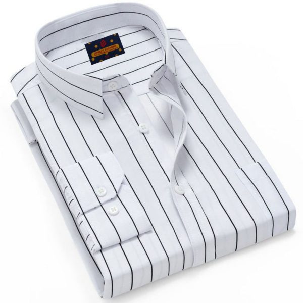 men's long sleeve stripe / print shirt